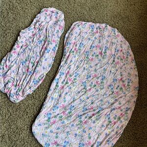 Floral Pink Baby Crib & Changing Pad Cover Set